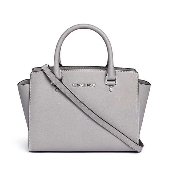 black and gray michael kors purse